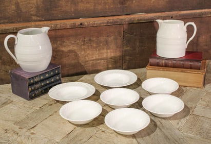 English White Pottery Grouping