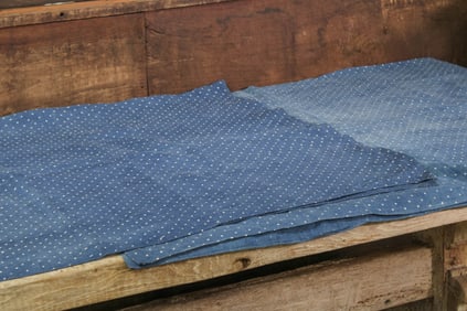 French Indigo Denim, Swiss Dots Pattern