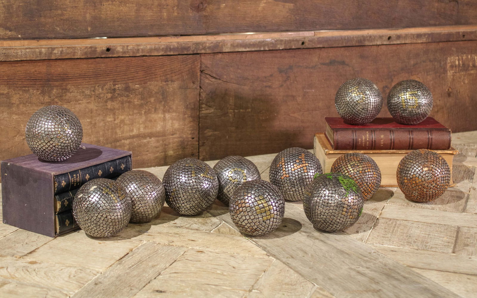 Group of 12 French Metal Petanque Boules (1 of 5)