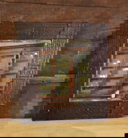 English Tooled Leather Mirror