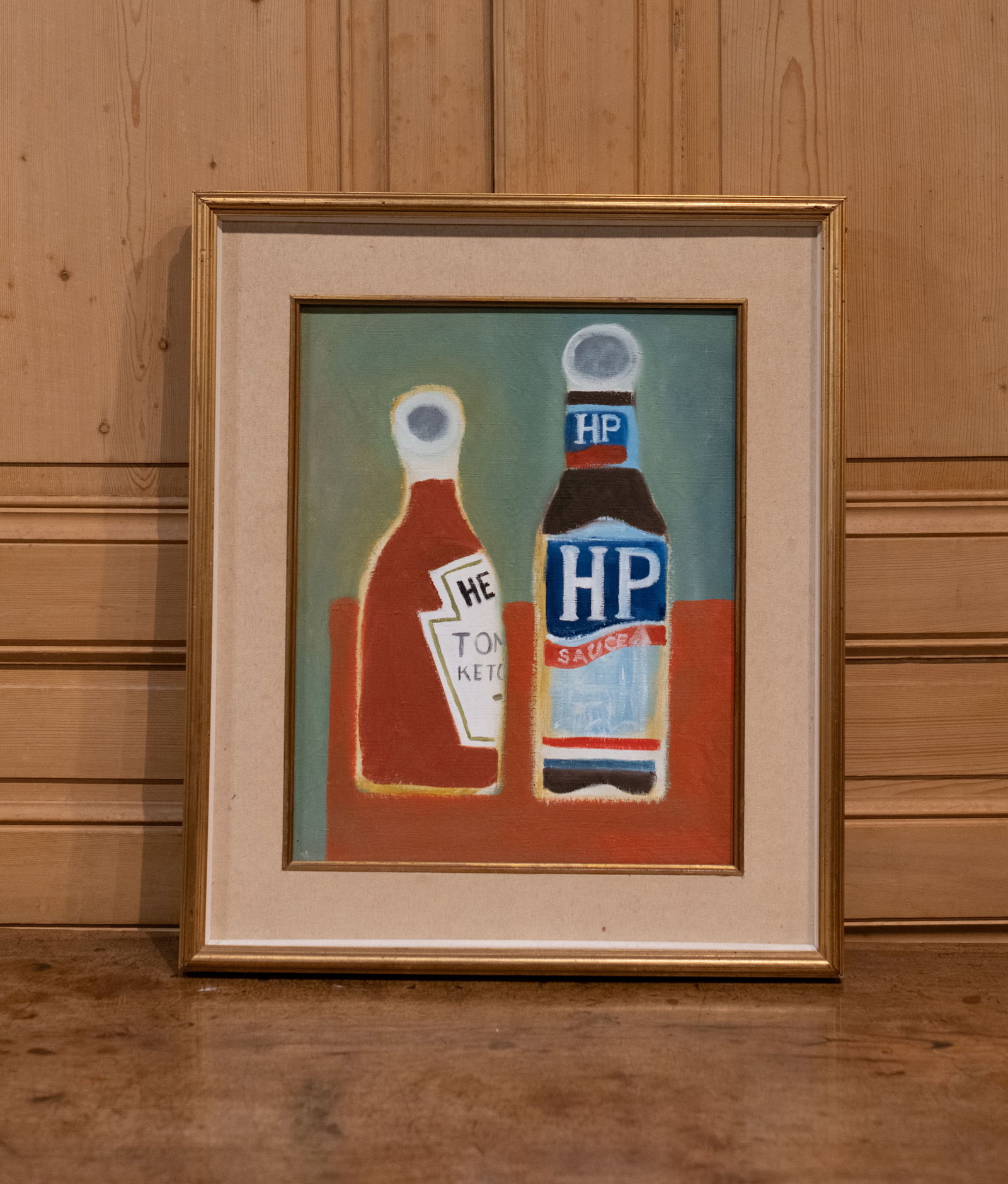 HP Sauce Painting, North South Divide: HP and Ketchup, the age old debate. English regionalism. Size: 27" H x 22" W Circa: contemporary List Price: $480