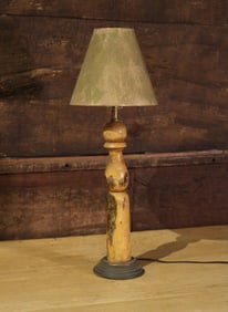 Rustic Carved Wood Lamp