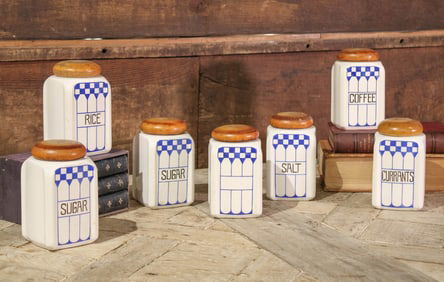 Set of 7 English Pantry Jars