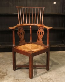 Antique English Oak Corner Chair