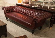 English William IV Style Leather Chesterfield