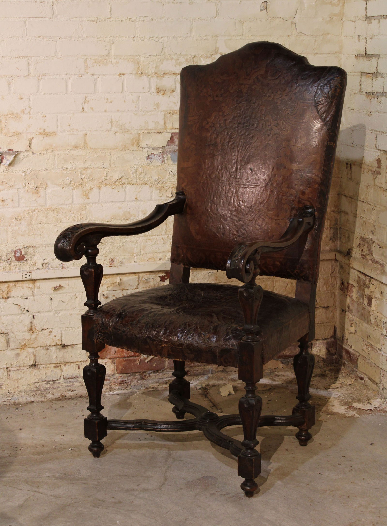 Italian Leather Arm Chair (1 of 9)