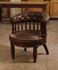 English Leather Desk Chair