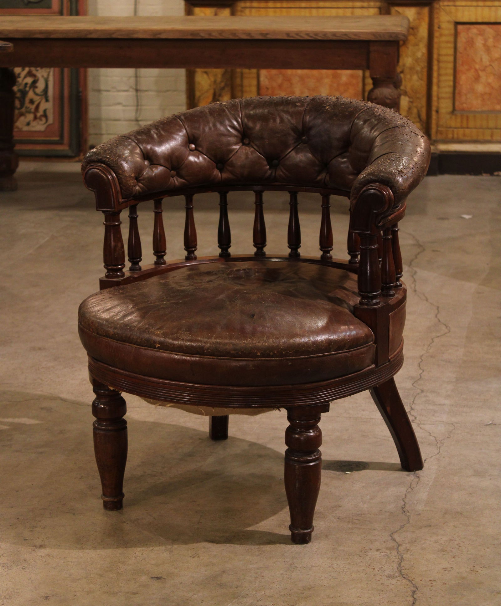 English Leather Desk Chair (1 of 6)