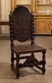 Italian Embossed Leather Armchair