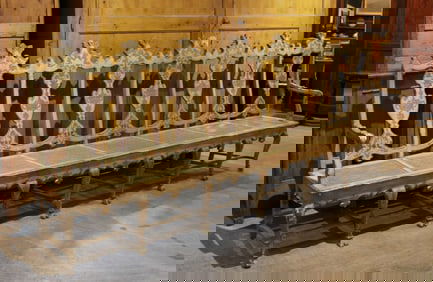 Italian Painted Settee, 7 Seats