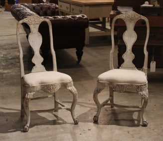 Swedish Gustavian Painted Side Chairs
