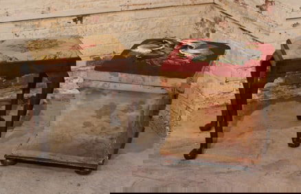 2 Antique Needlepoint Stools