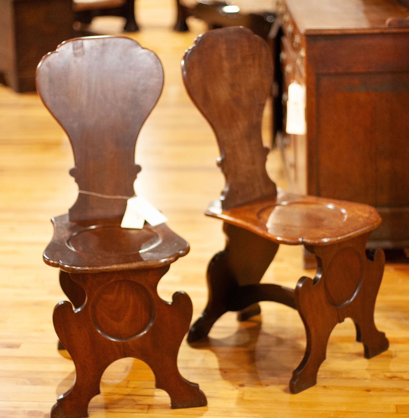 Pair Antique Georgian Irish Mahogany Chairs (1 of 6)