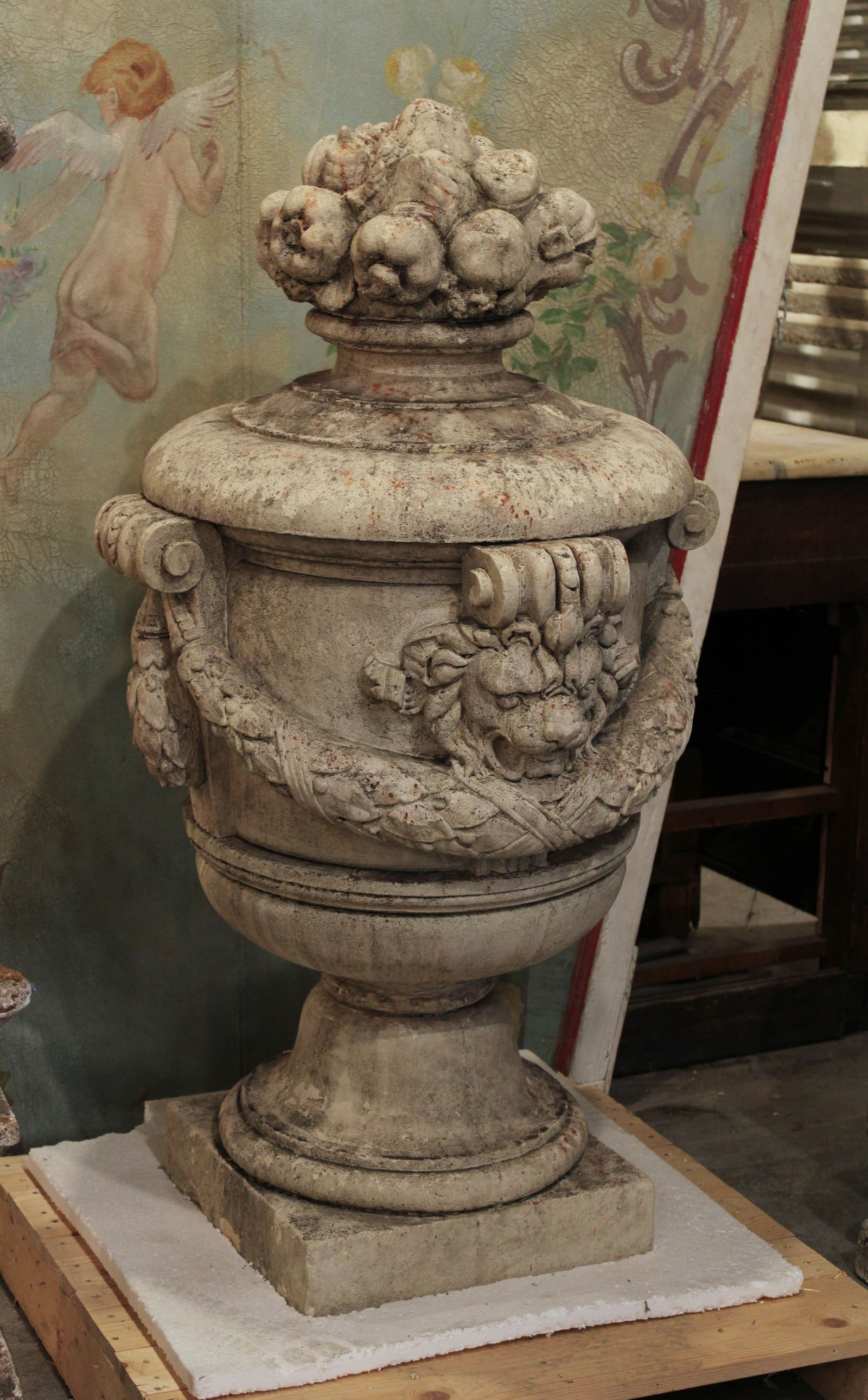 Antique French Stone Garden Urn, Finial (1 of 3)