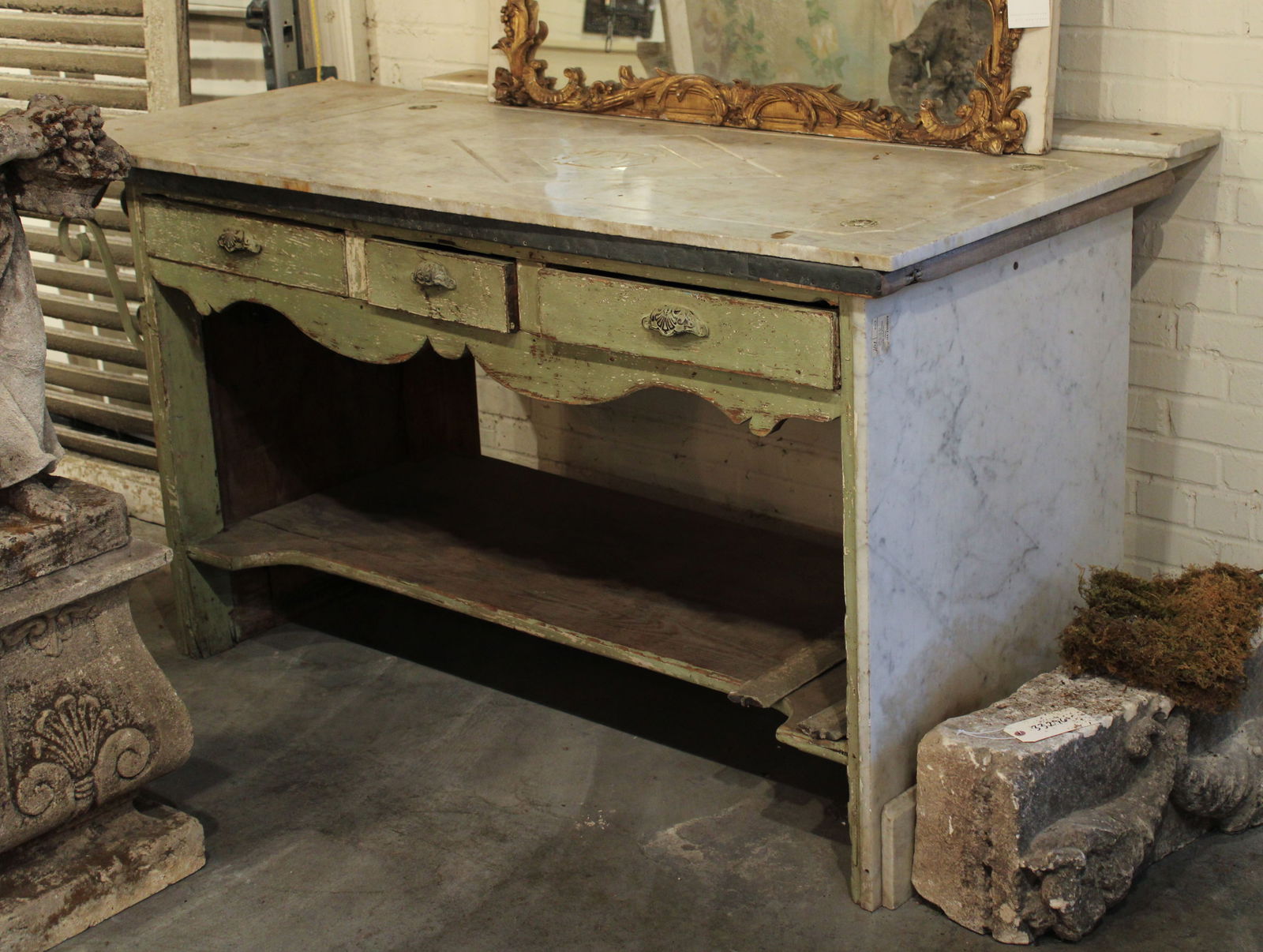 Antique French Marble Clad Store Counter (1 of 7)