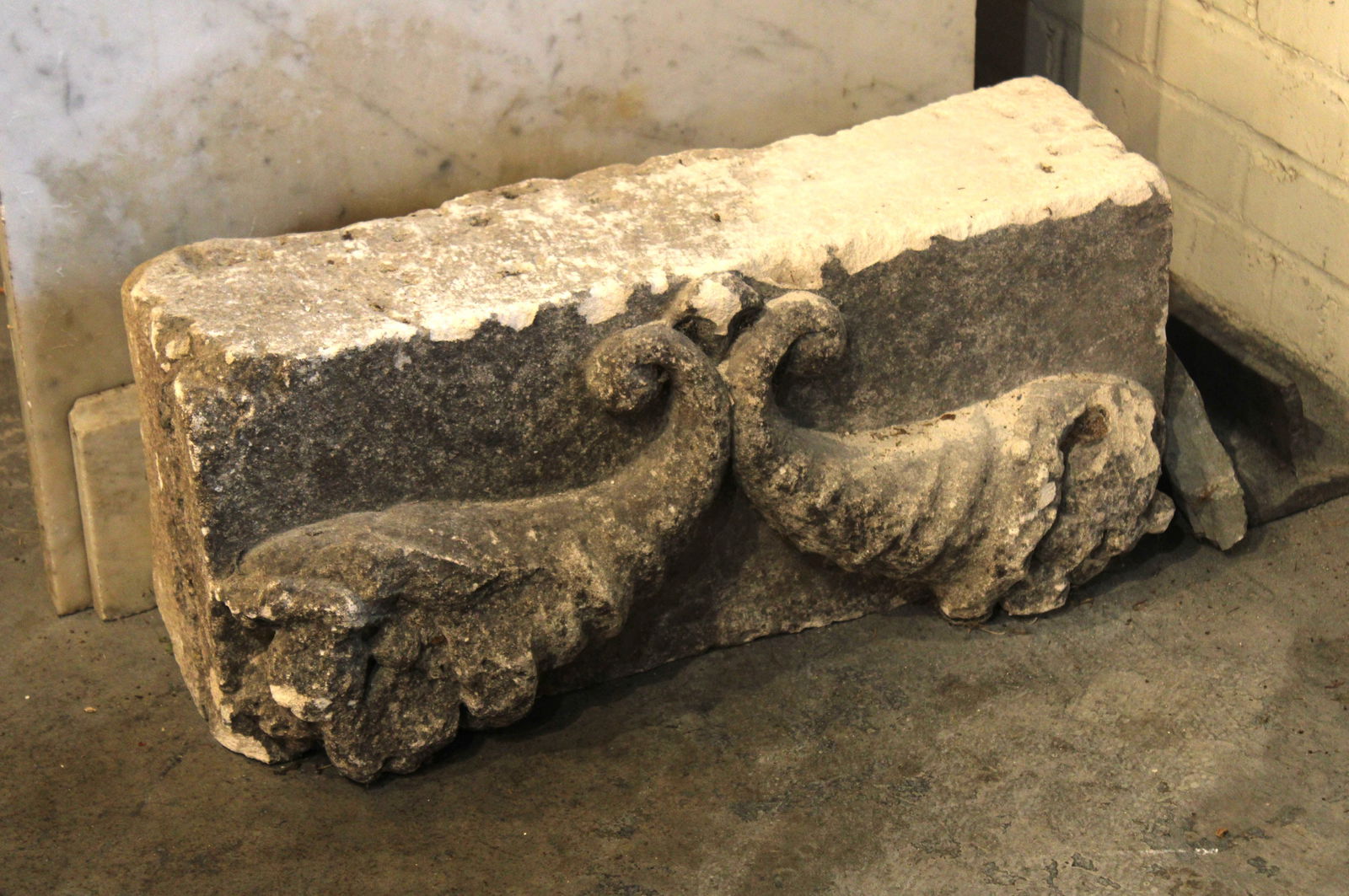 Antique Architectural Carved Stone Plinth, Lintel (1 of 3)