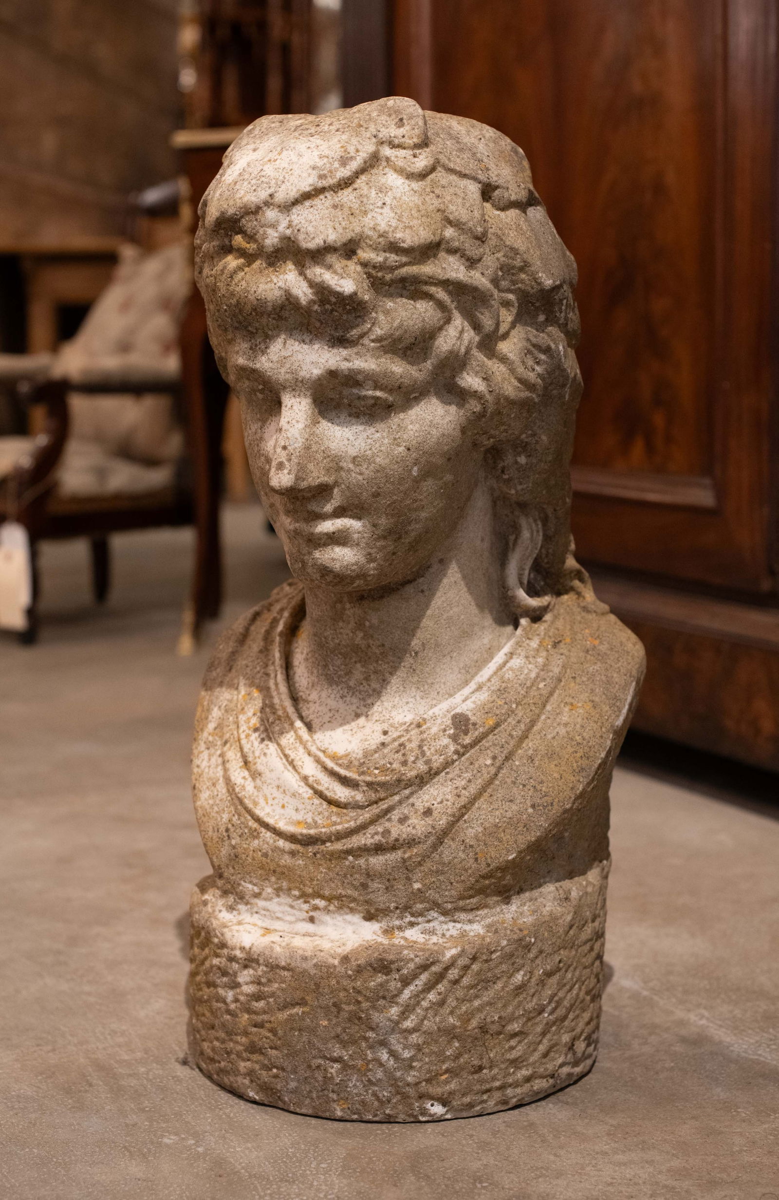 Antique Carved Marble Bust (1 of 8)