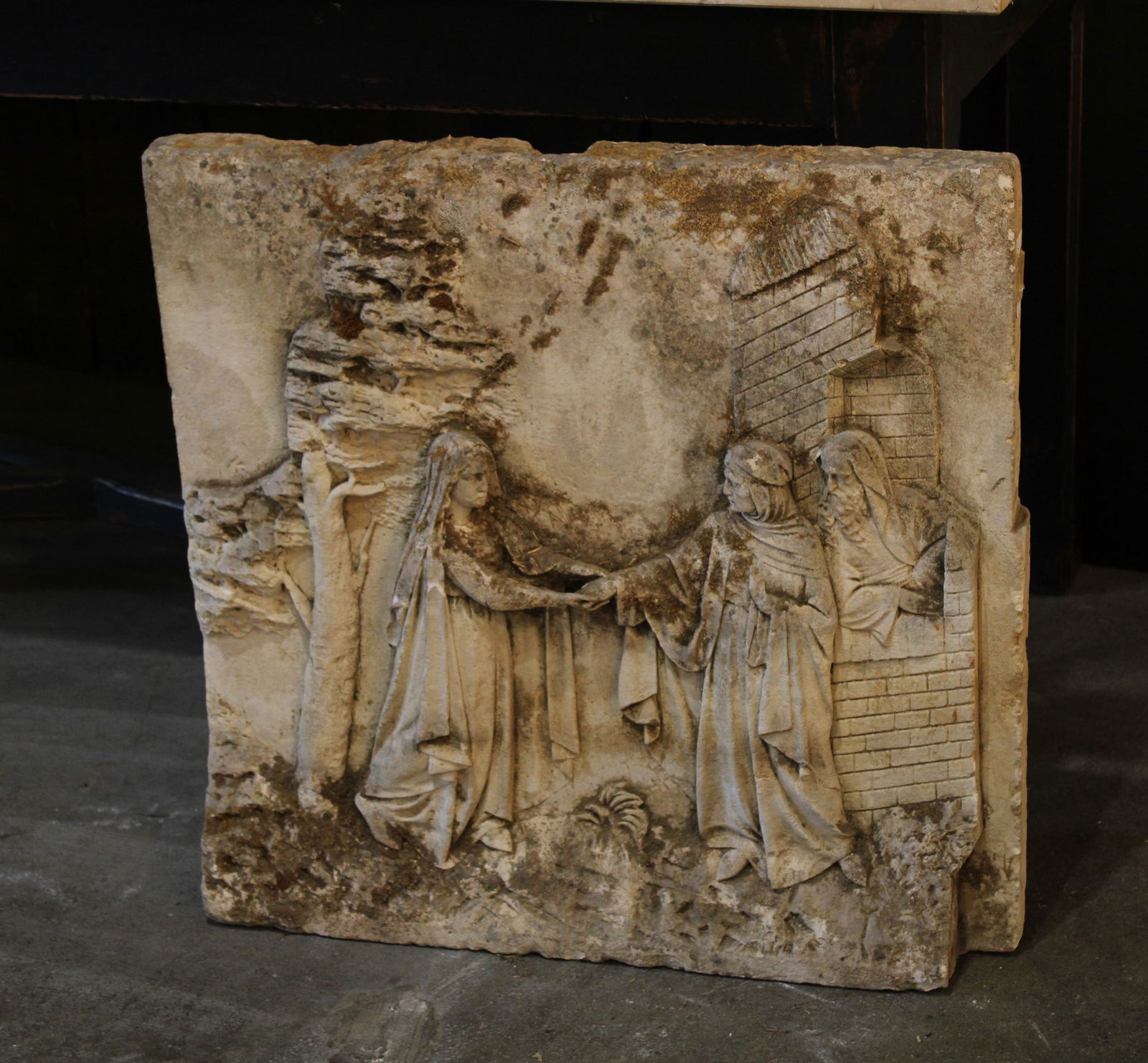 French Relief Carved Limestone Plaque (1 of 6)