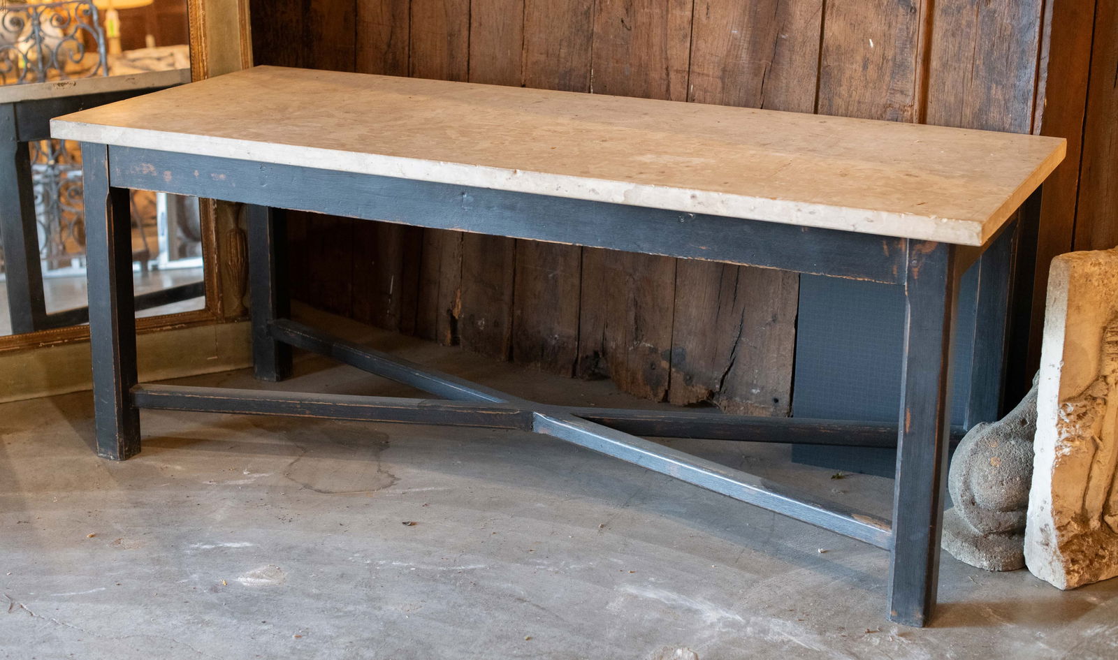 Marble Top Farmhouse Style Work Table (1 of 4)