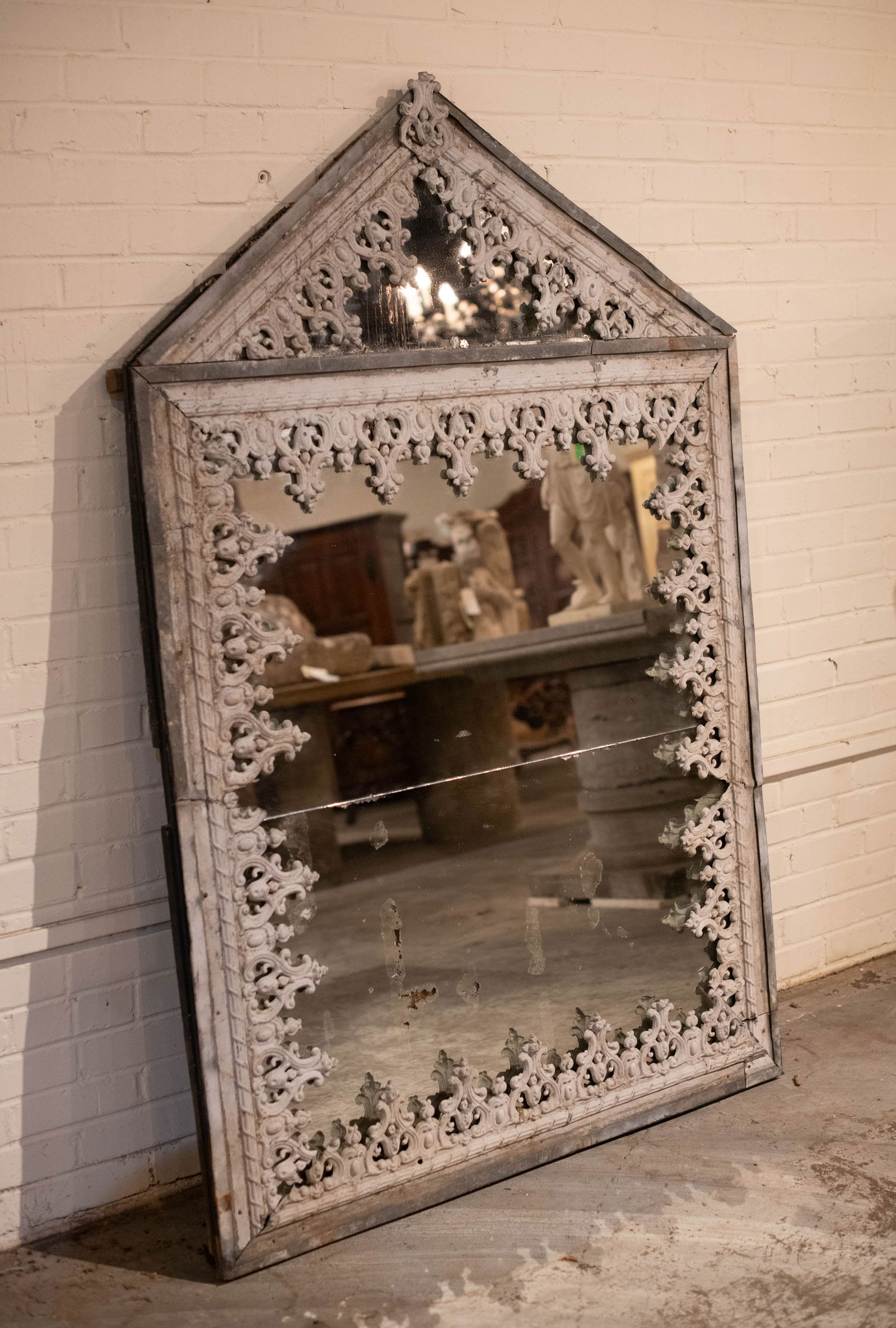 French Zinc Frame Mirror (1 of 5)