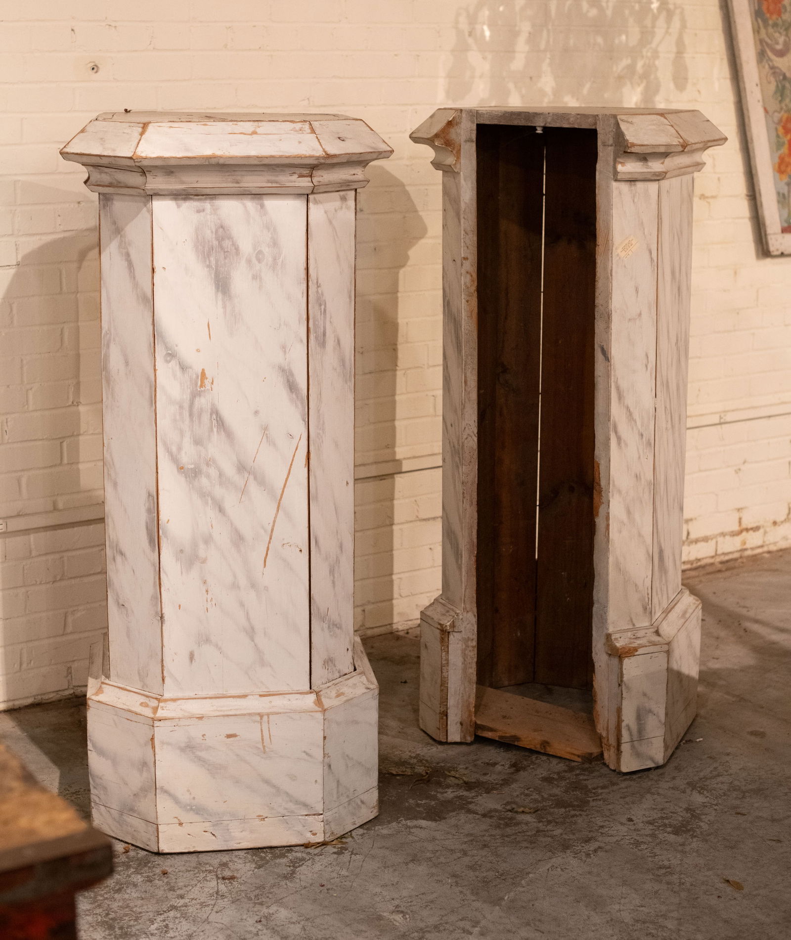 Pair of English Painted Wood Pedestals (1 of 5)