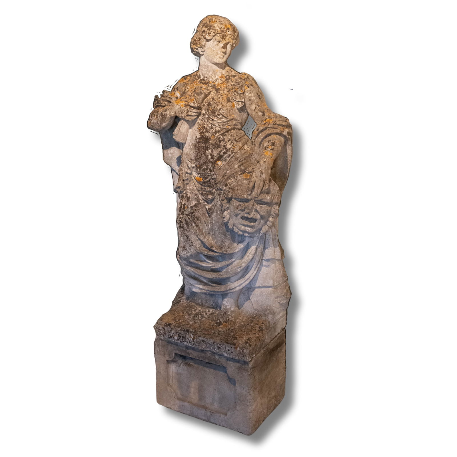 Antique Stone Garden Figure, Greek Muse, Thalia (1 of 19)