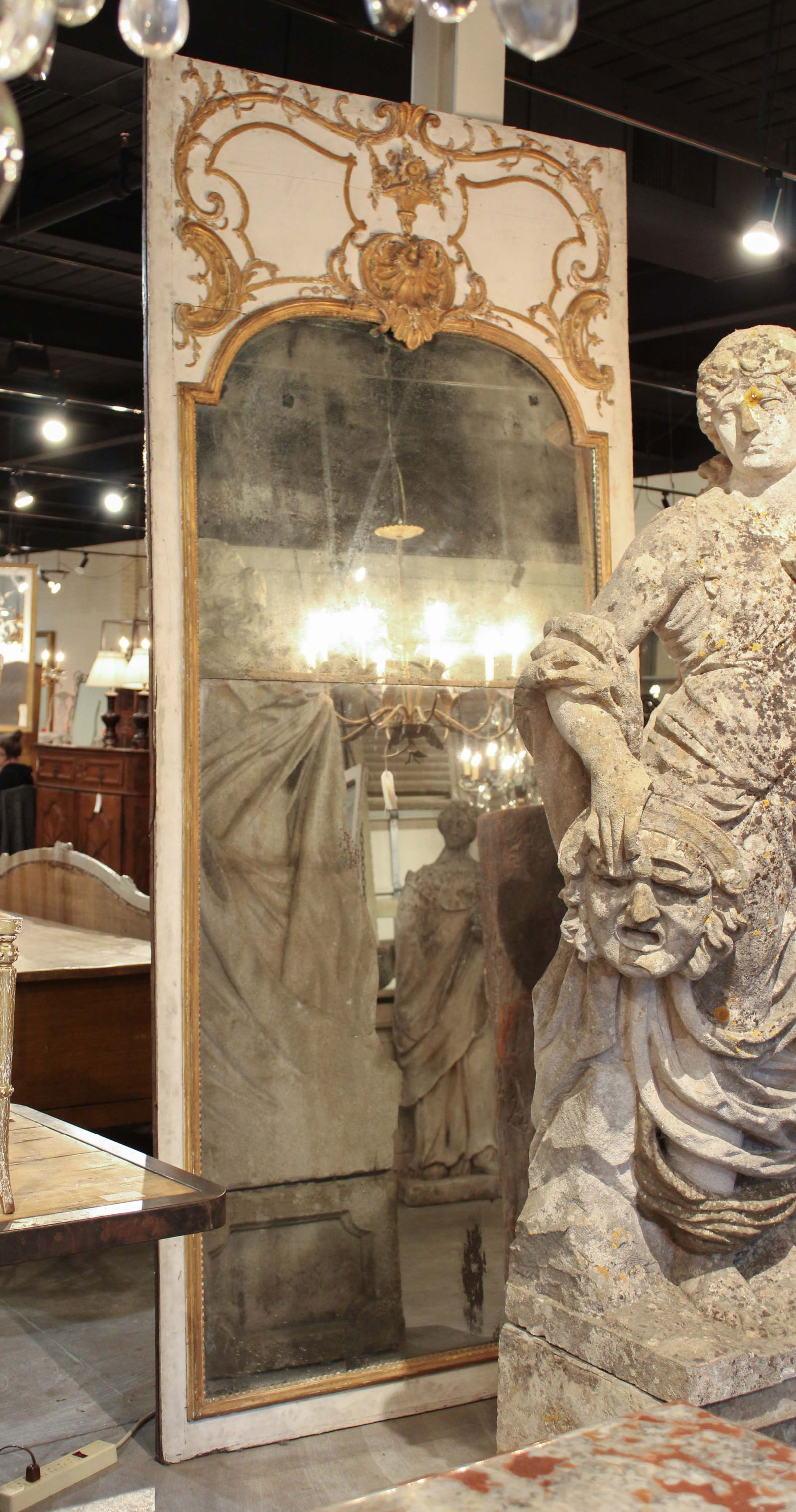 Large Scale French Trumeau Mirror, 110" Tall (1 of 6)