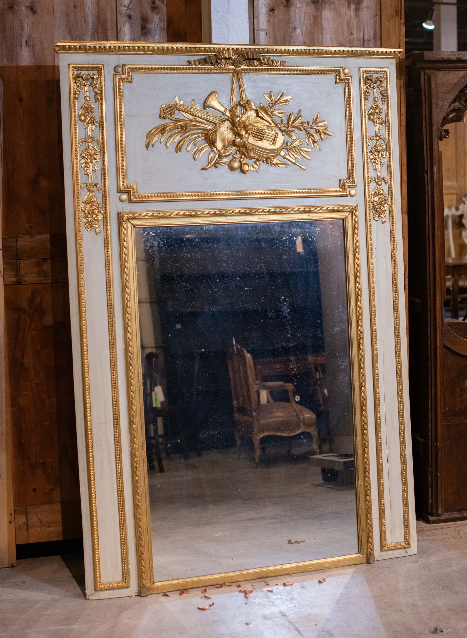 French Gilt Mirror, Mandolin & Trumpet (1 of 7)