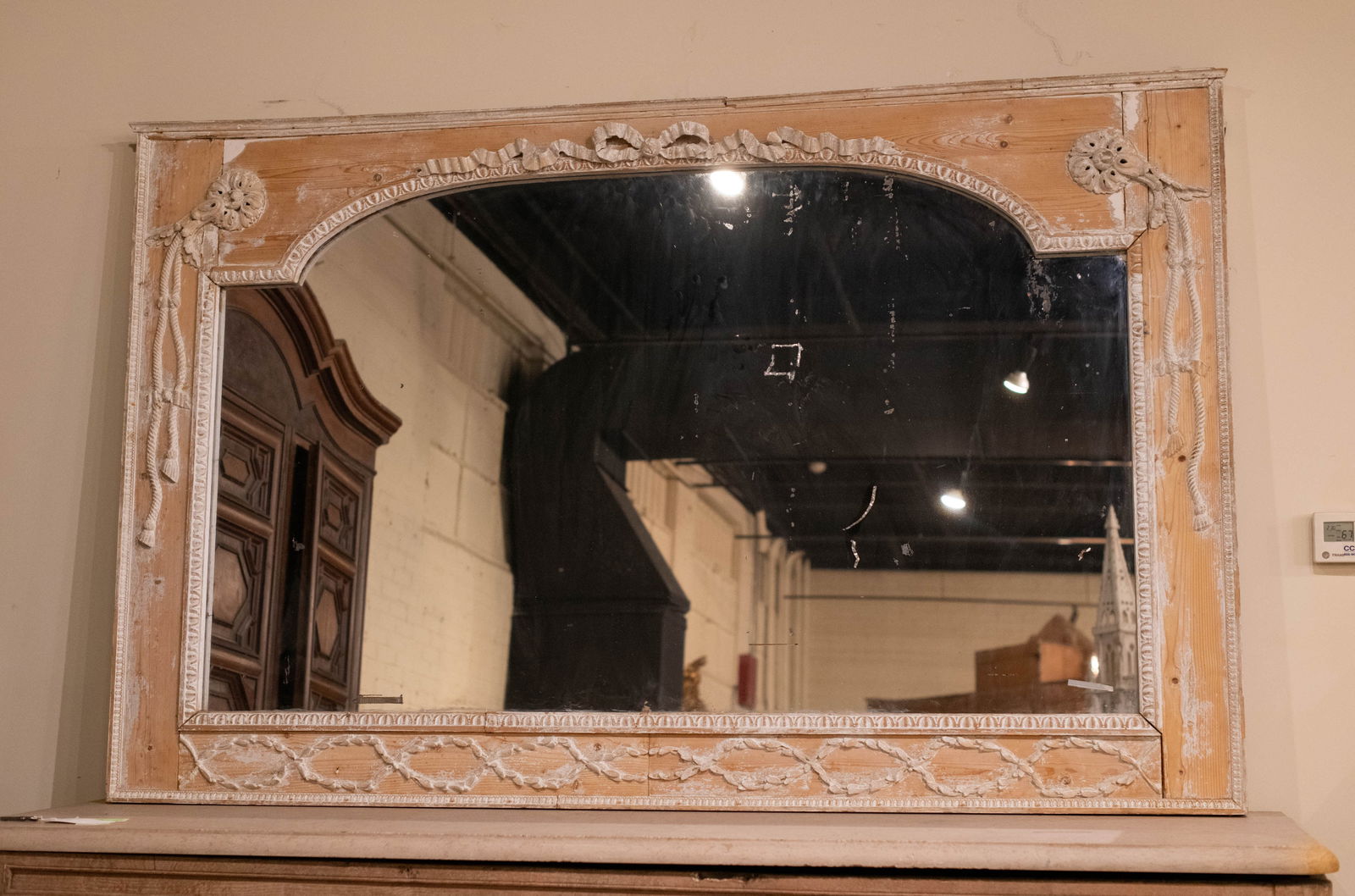 French Stripped Pine Mirror (1 of 4)