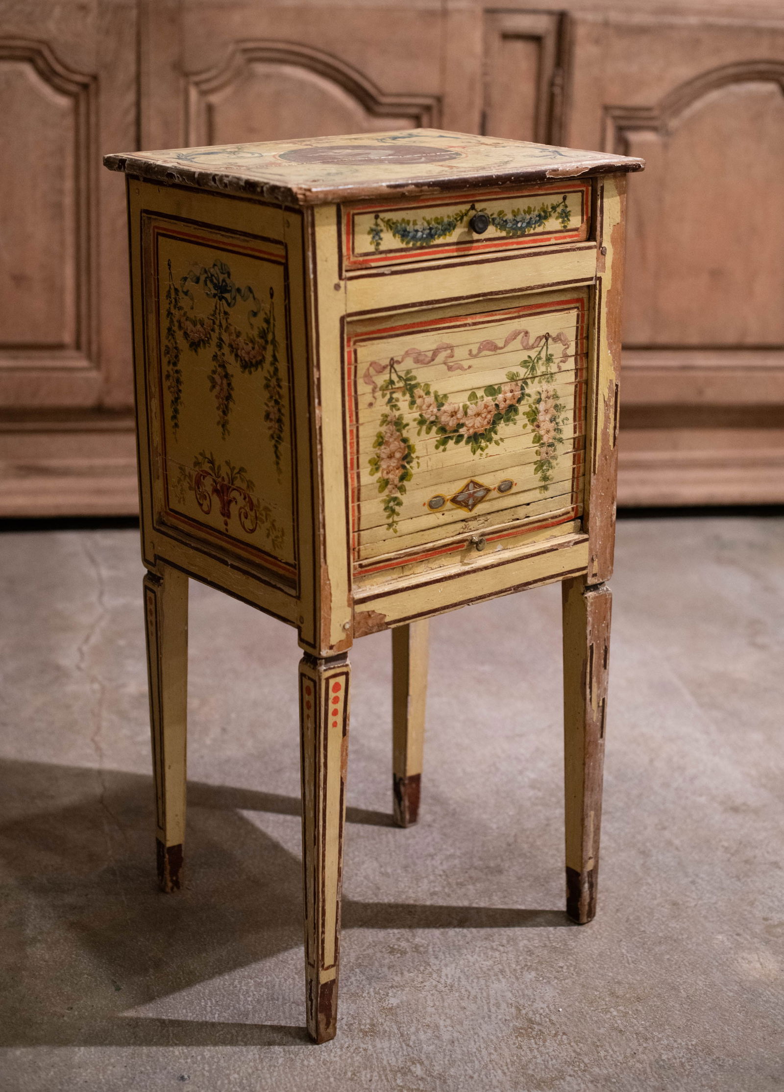 Painted Bedside Table, Antique Italian (1 of 6)
