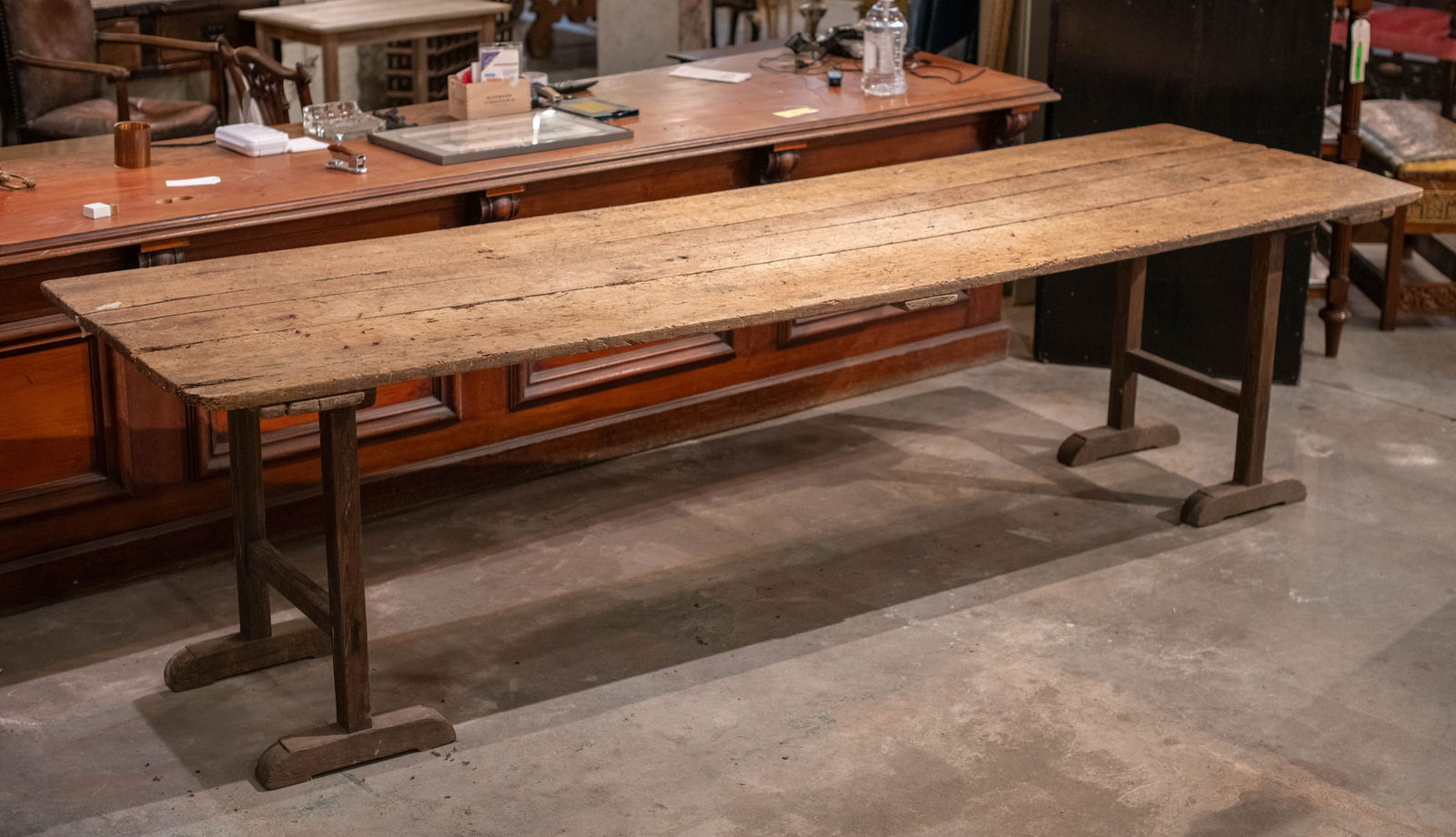 Antique Continental Plank Top Harvest Table (1 of 4)