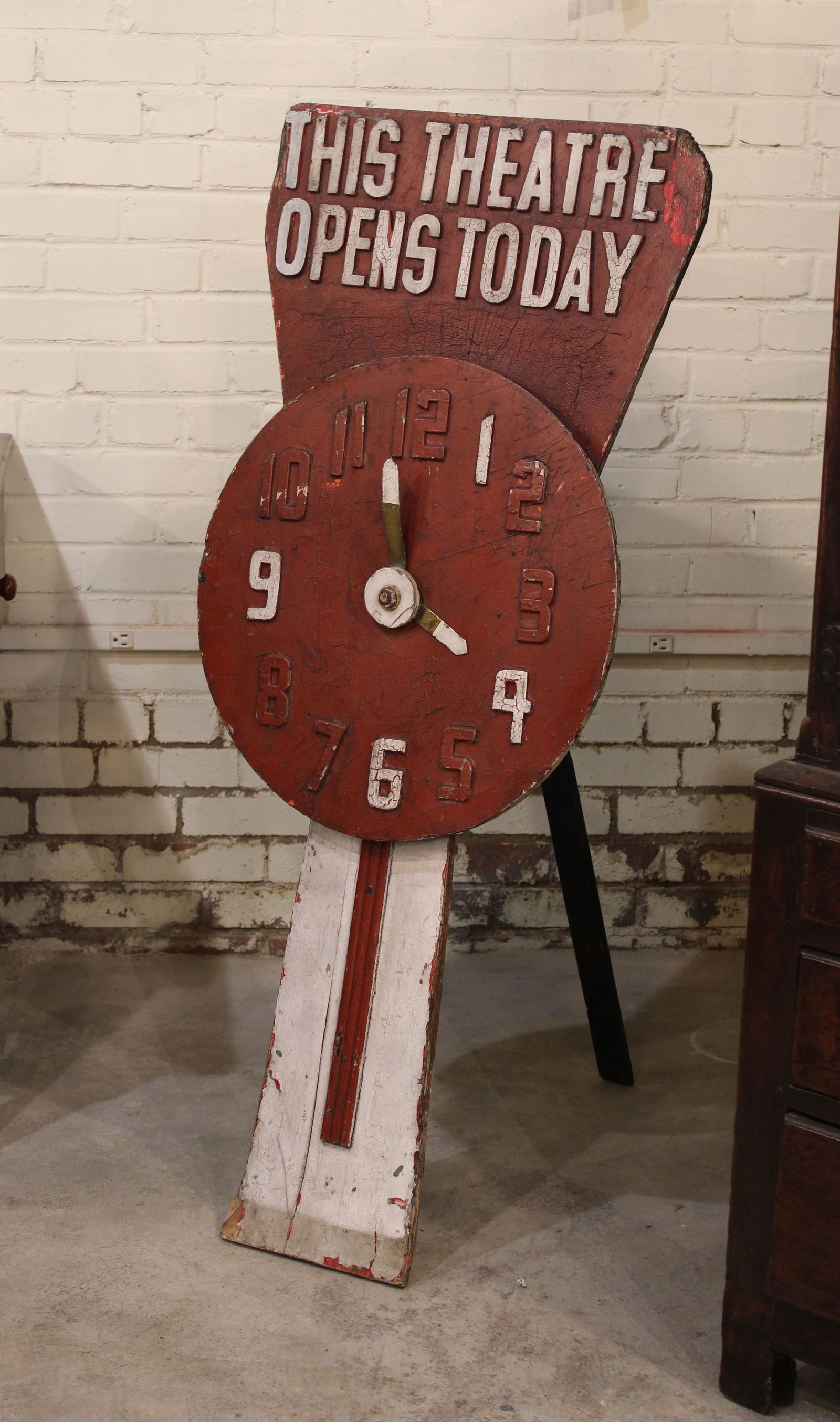 Vintage Sidewalk Sign, Theatre Opening Clock (1 of 4)