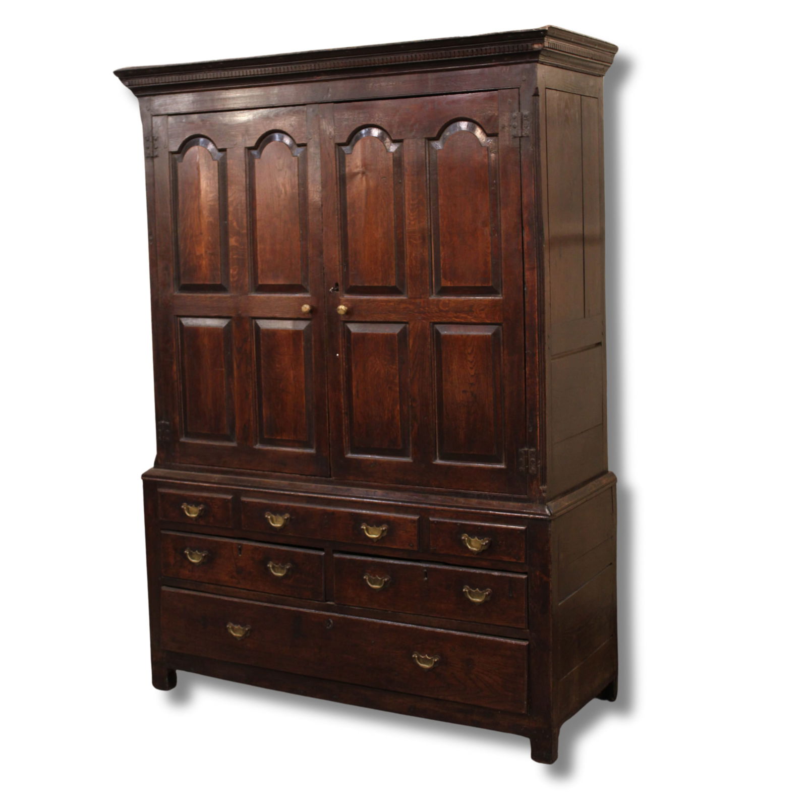 Antique English Oak Linen Press, Cabinet (1 of 6)