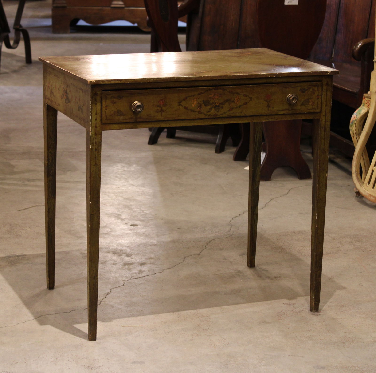 Antique English Painted Writing Table (1 of 7)