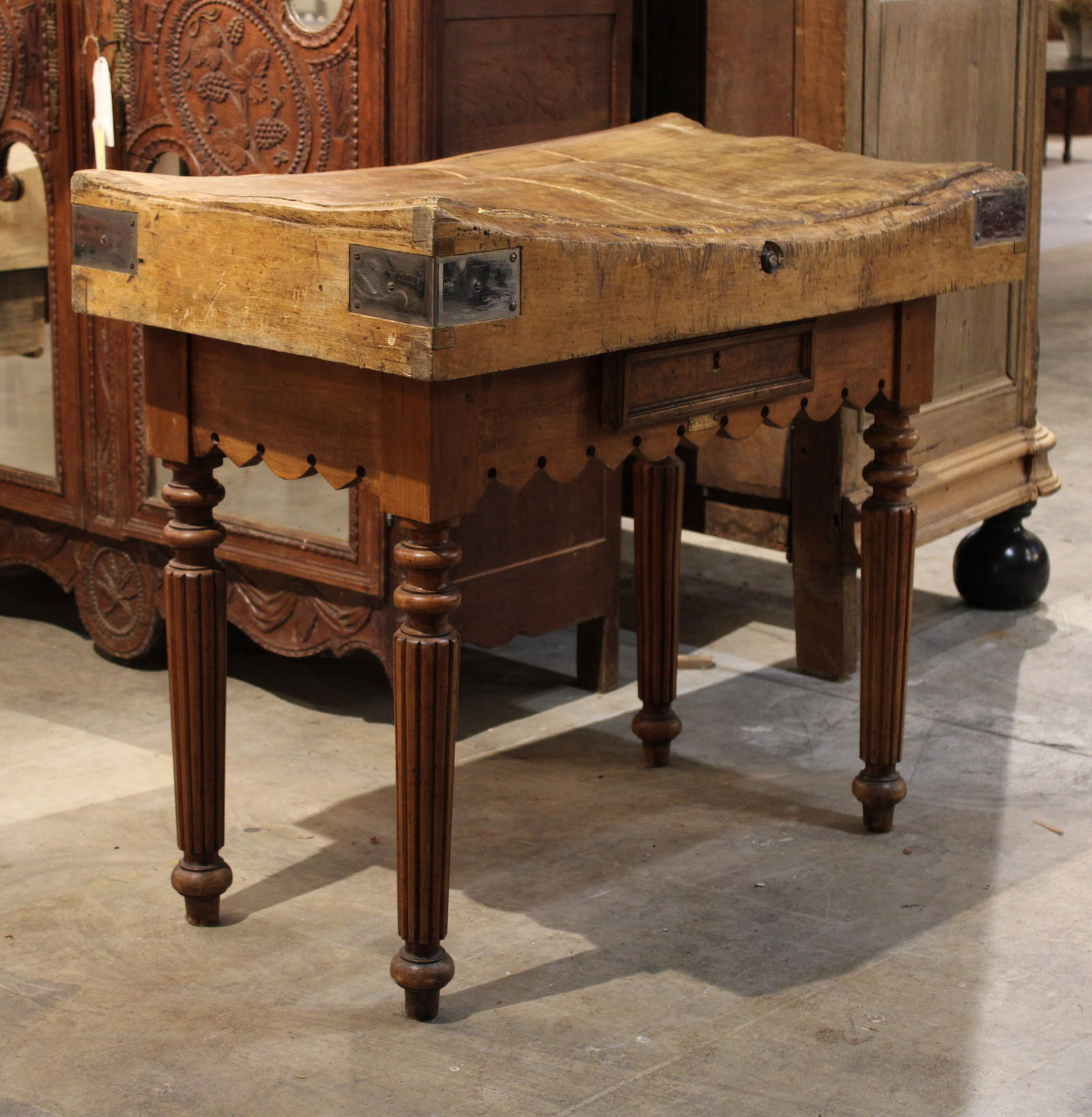 Antique French Butcher's Block (1 of 4)