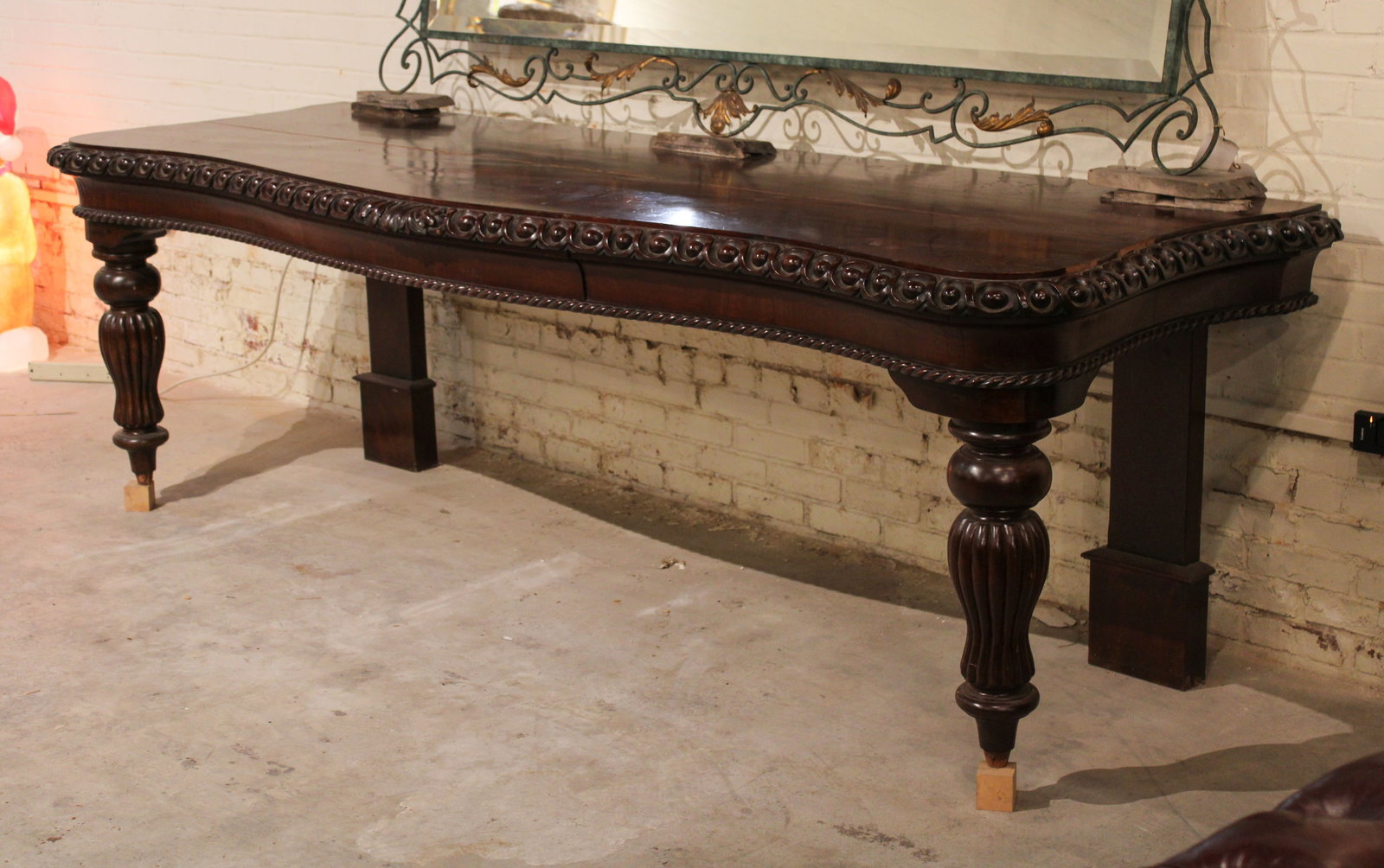 English Mahogany Serpentine Server (1 of 8)