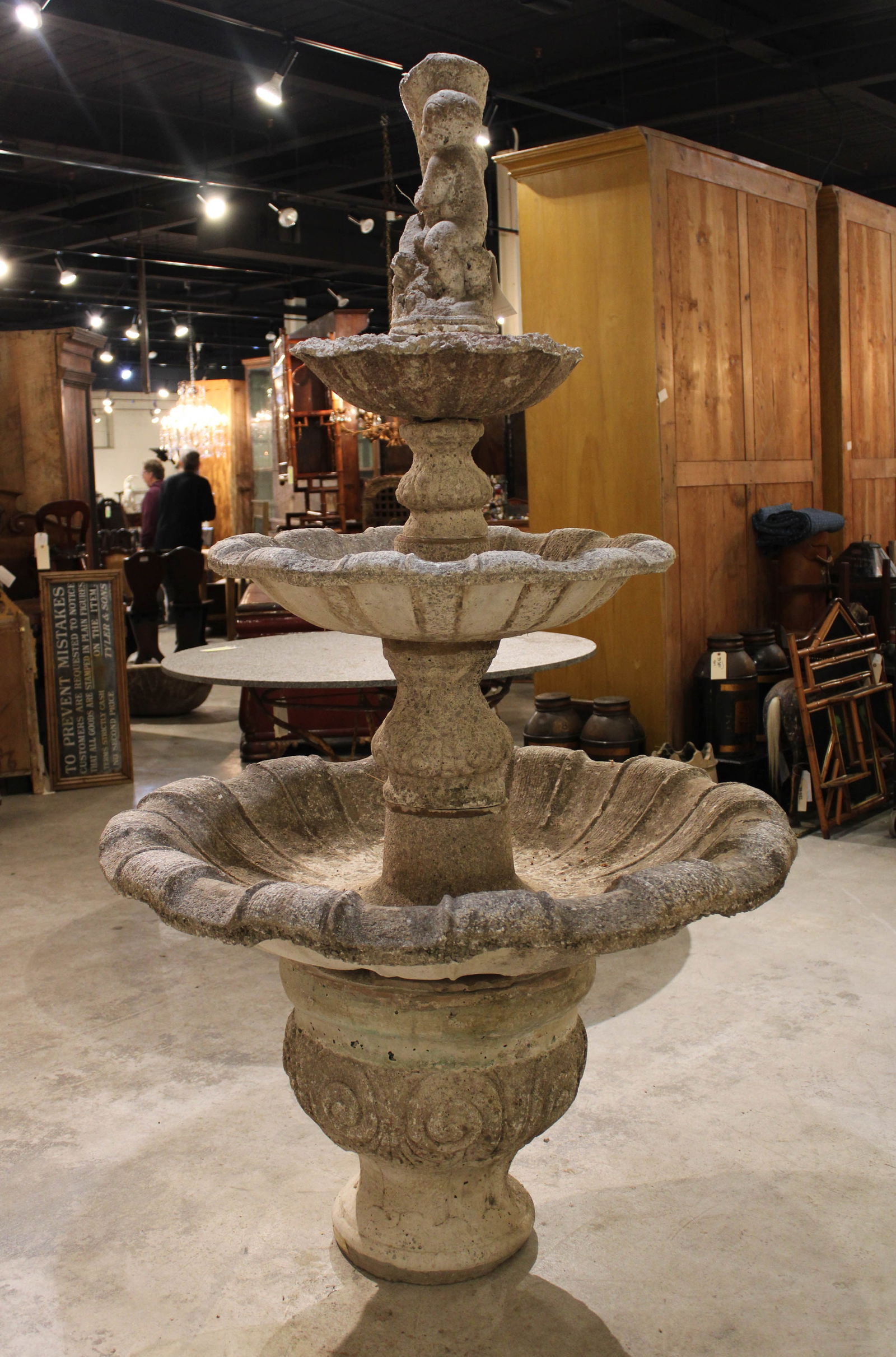 English 3 Tier Cast Stone Garden Fountain (1 of 5)