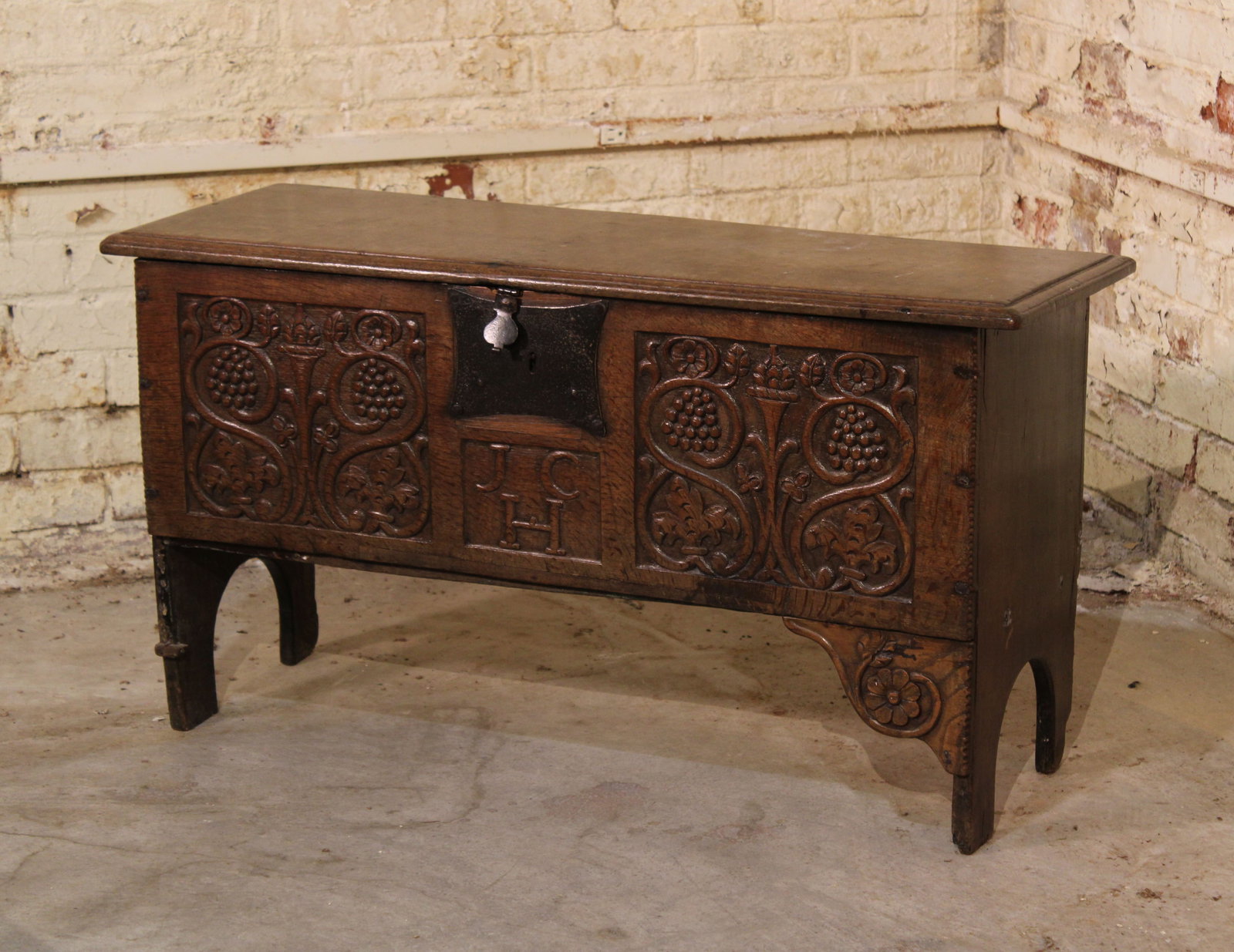 Antique English Oak Coffer (1 of 6)