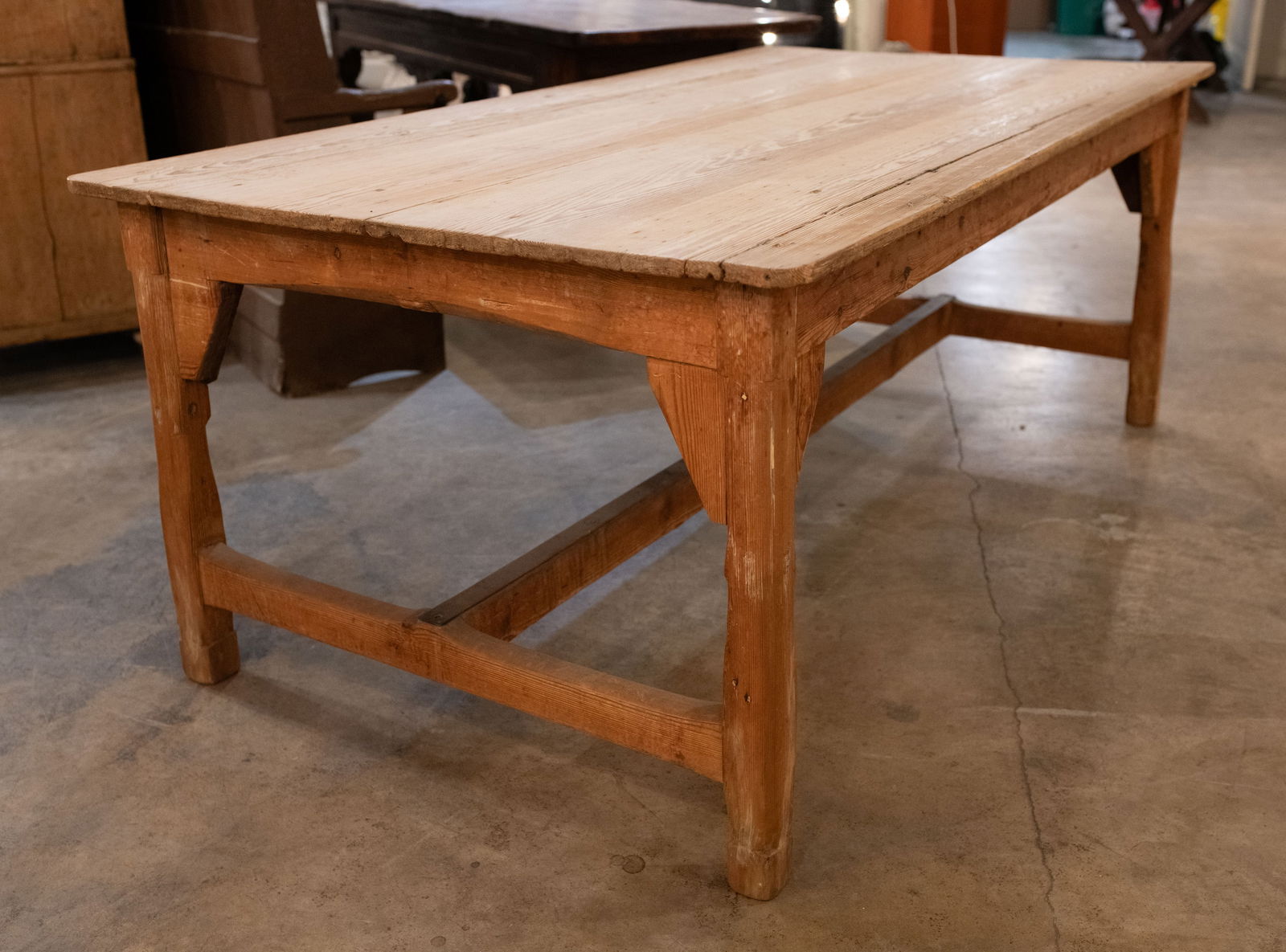 Antique English Scrub Top Pine Work Table (1 of 4)