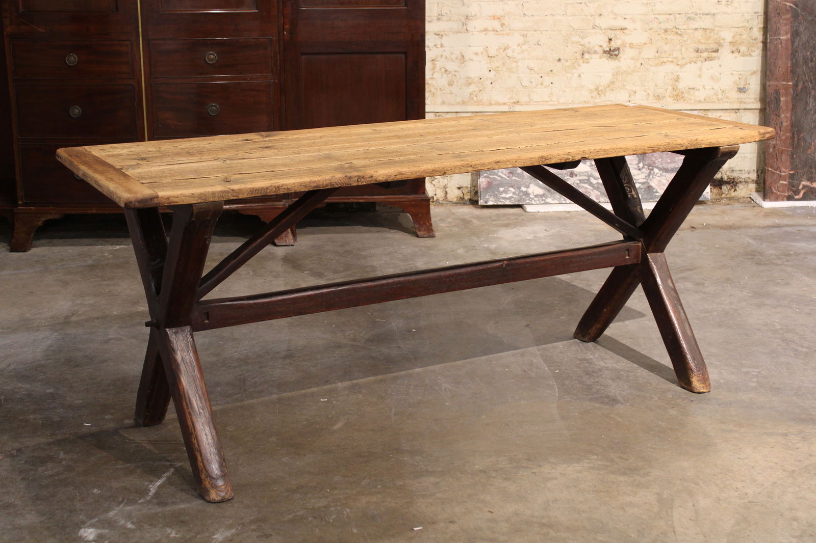 19th C French Trestle Table (1 of 4)