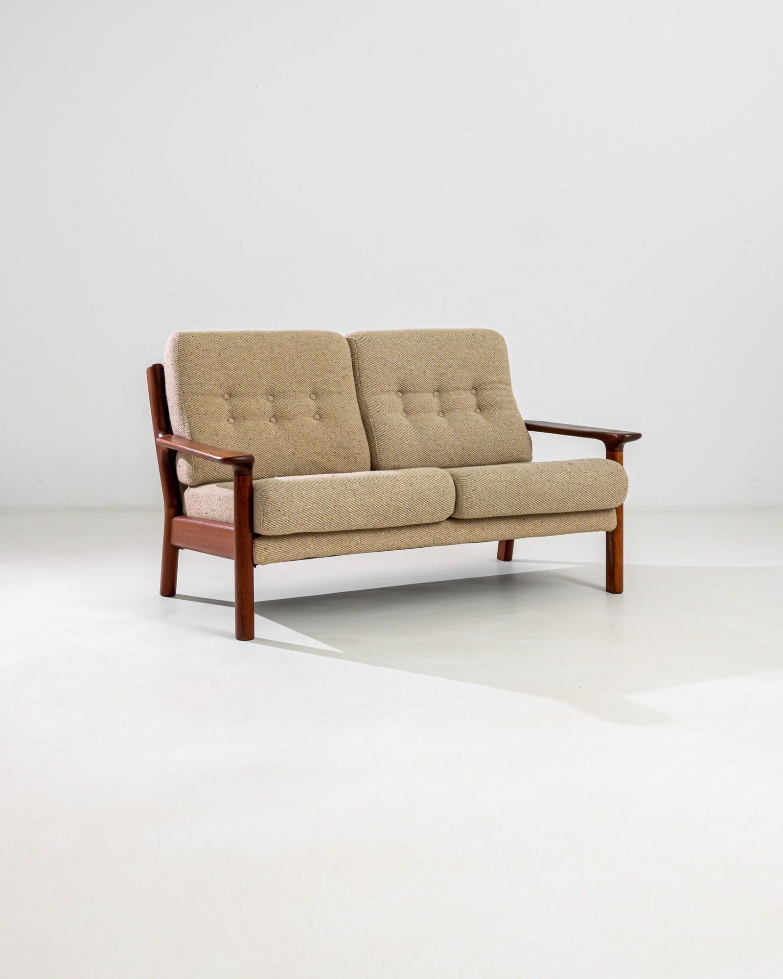 Danish Modern Tweed Love Seat (1 of 3)