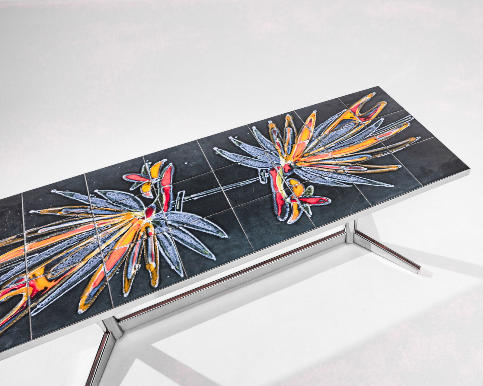 Chrome and Tile Mid Century Coffee Table (1 of 4)