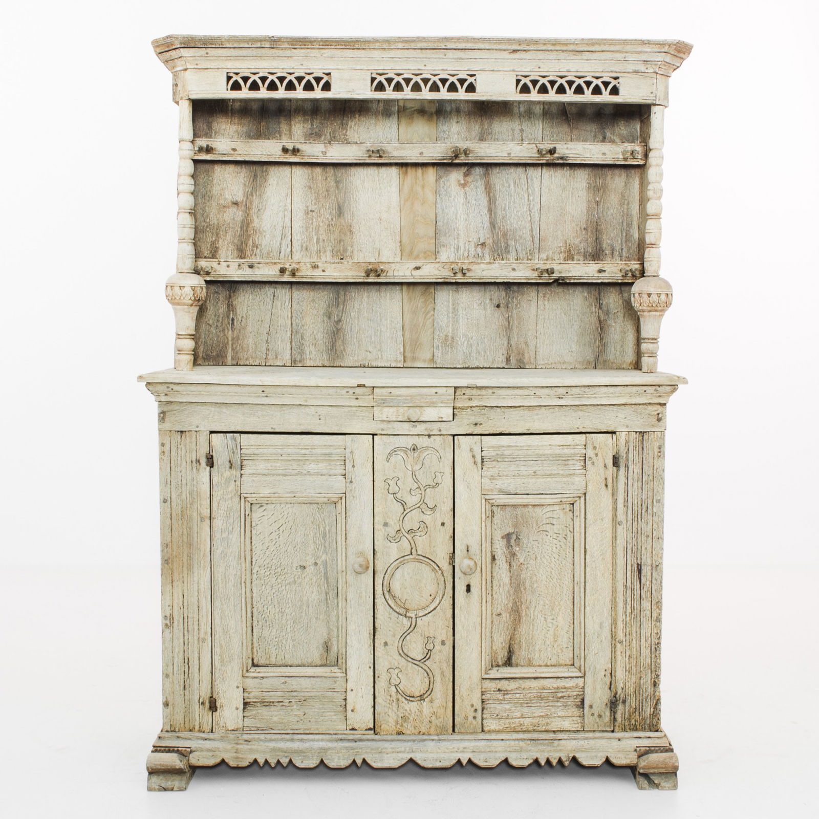 French Bleached Cupboard, Floral Motif (1 of 10)