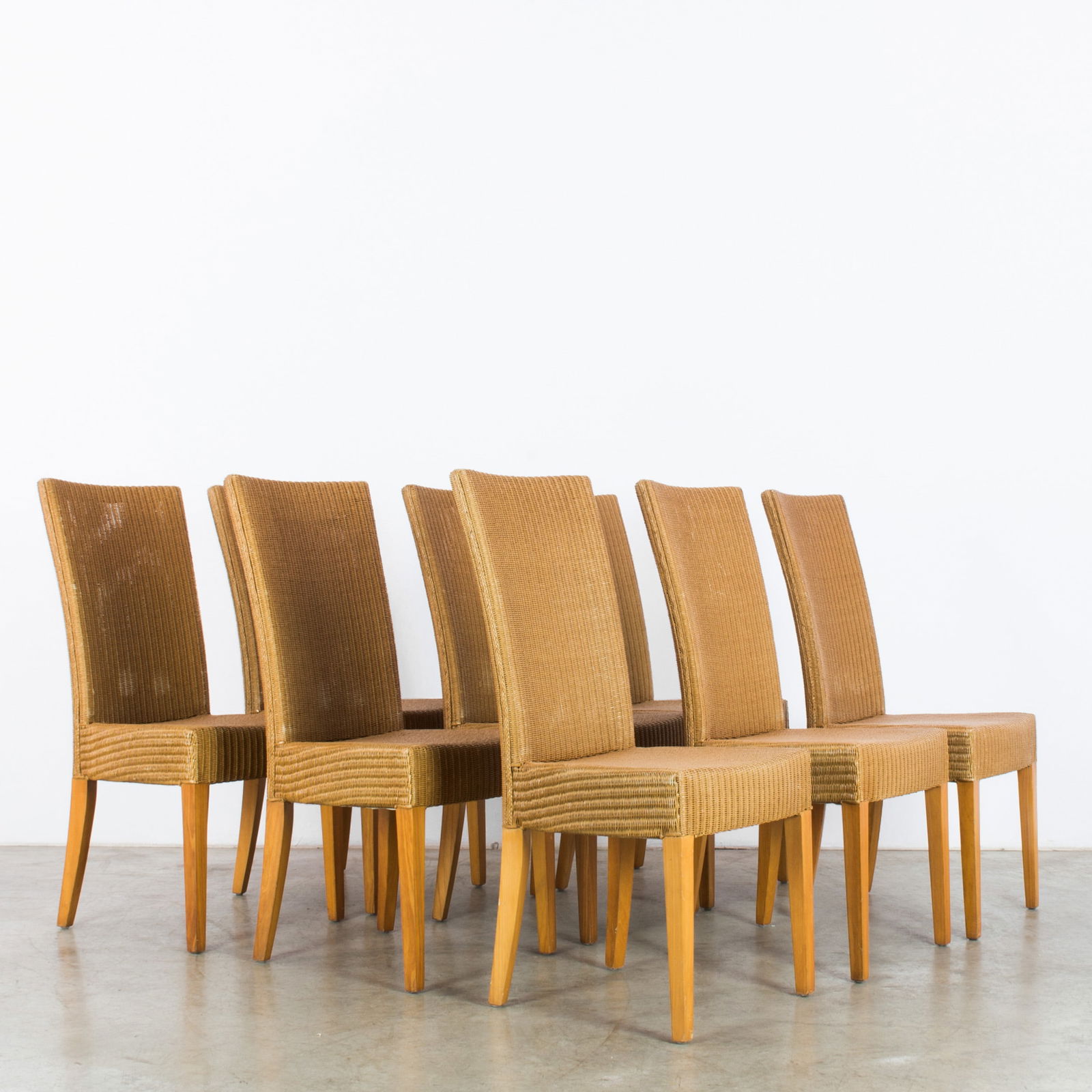 Set of 8 Labeled Lloyd Loom Wicker Dining Chairs (1 of 14)