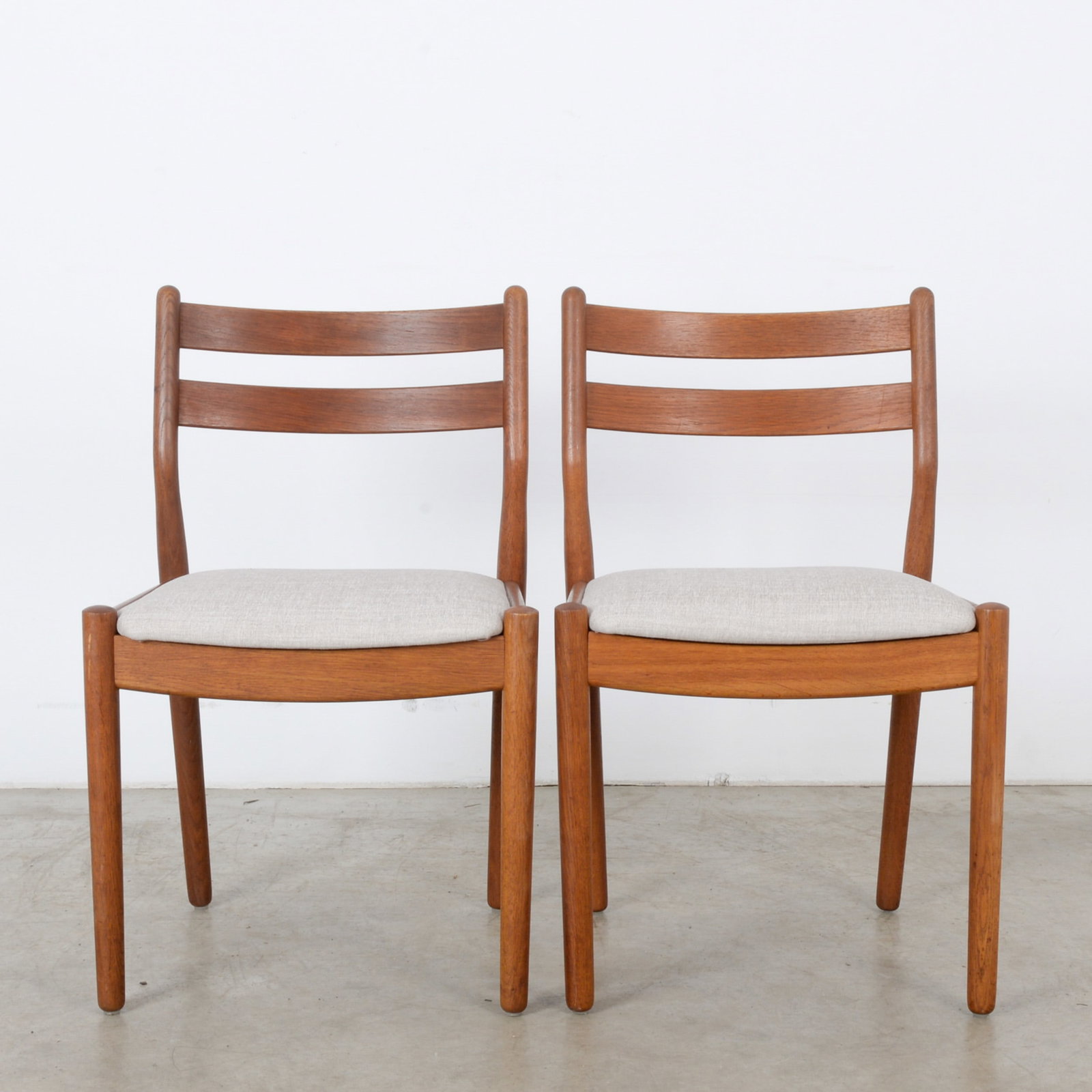 Pair Vintage Danish Modern Dining Chairs: Pair Vintage Danish Modern Dining Chairs. Dimensions: H 32.25" x W 20.25" x D 20.50" Origin: Denmark, 1960** Please Note: All items are located in High Point, NC. Please read Terms and Condition befor