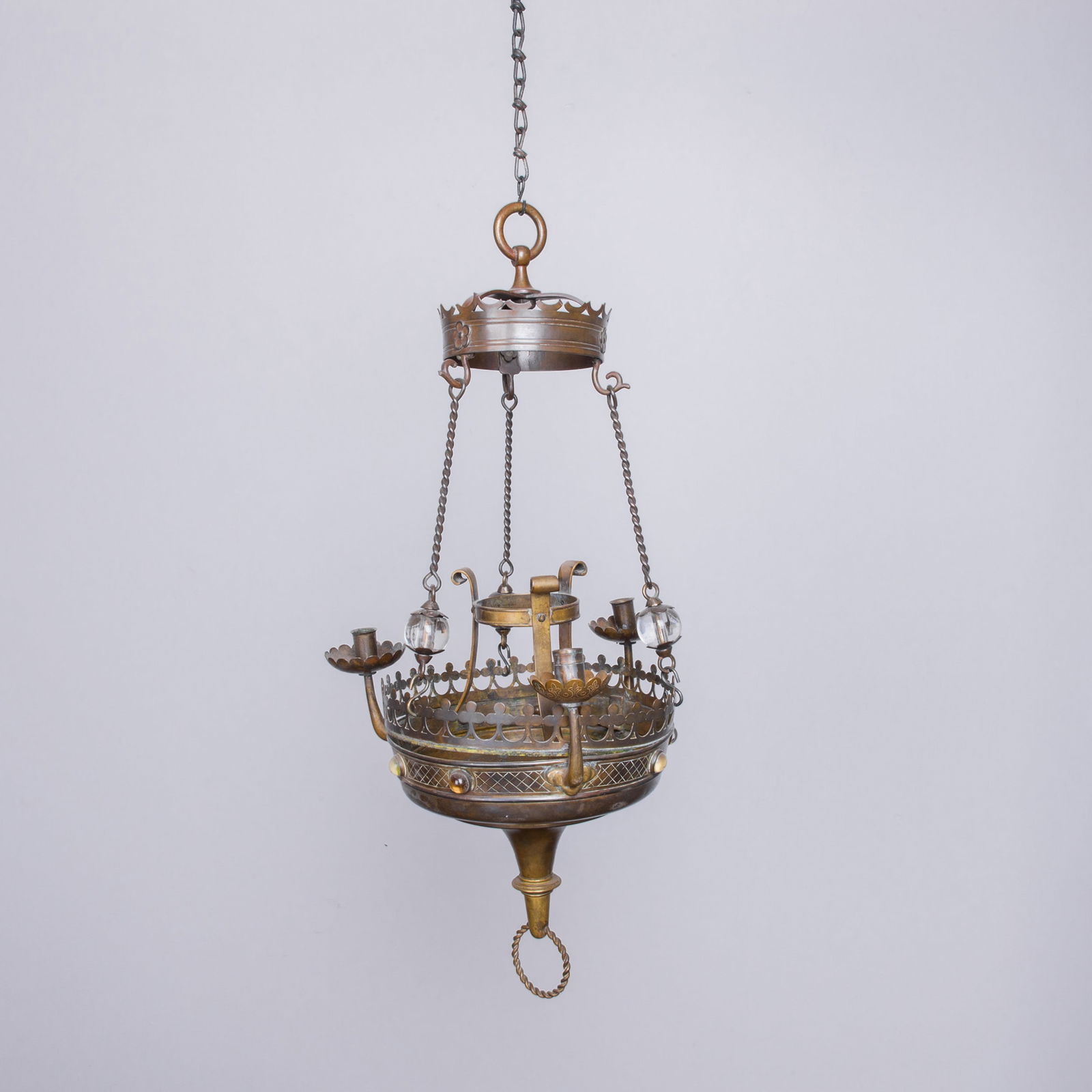 Gothic Style Wrought Bronze Ring Chandelier (1 of 2)