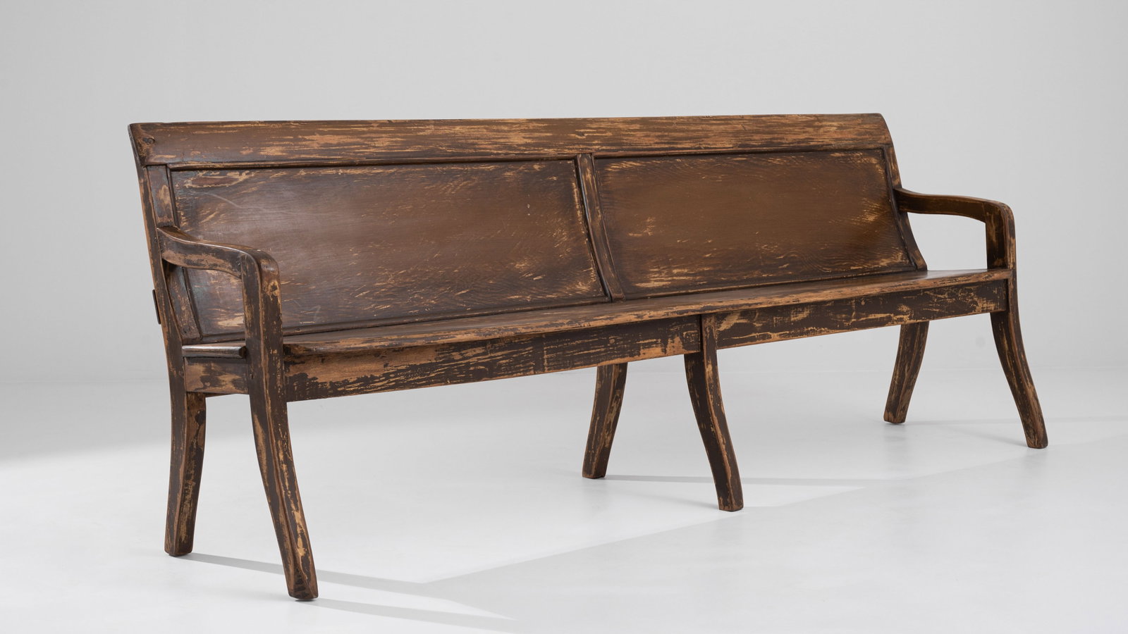 Continental Station Bench: Continental Station Bench. Dimensions: H 34.25" x W 91.75" x D 19.75" Origin: Belgium, 1950** Please Note: All items are located in High Point, NC. Please read Terms and Condition before bidding. Ship
