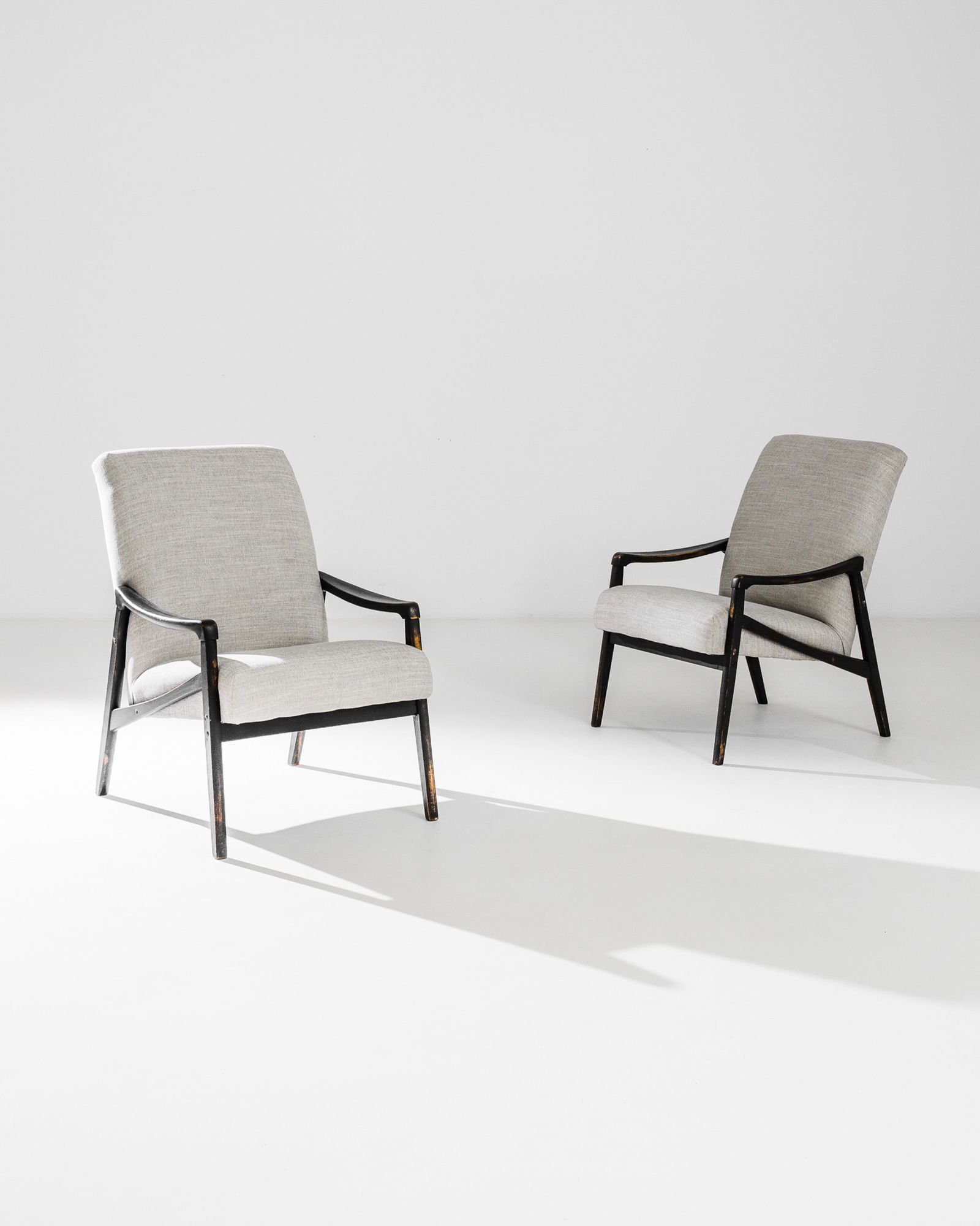 Pair European MCM Upholstered Armchairs (1 of 4)