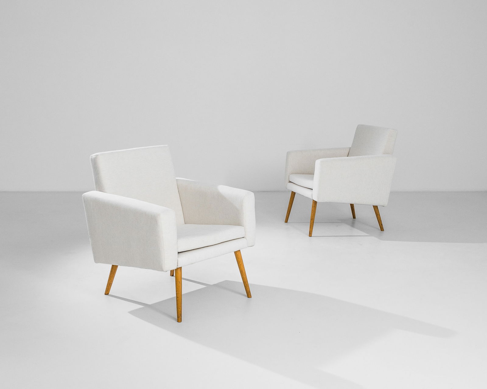 Pair Modern French Upholstered Club Chairs (1 of 5)