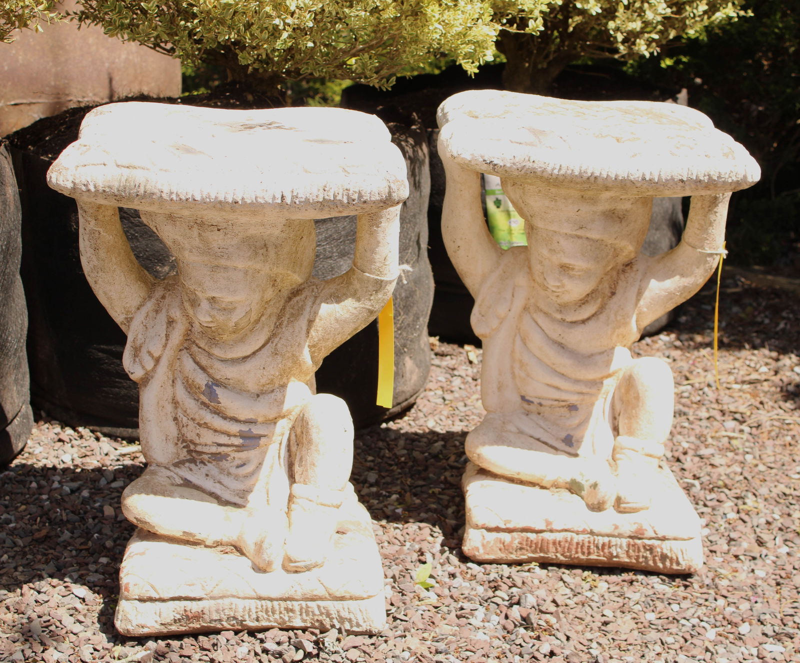 Continental Figural cast Stone Garden Stools (1 of 4)